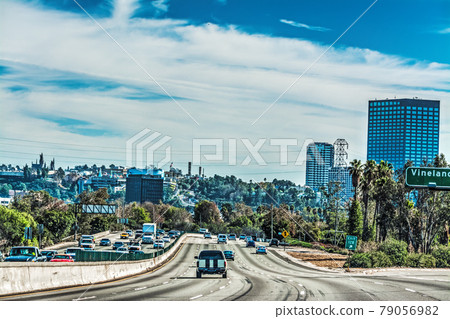 Clouds over Los Angeles 101 freeway 79056982