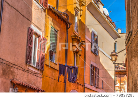 Picturesque facades in Trastevere Picturesque facades in Trastevere 79057293