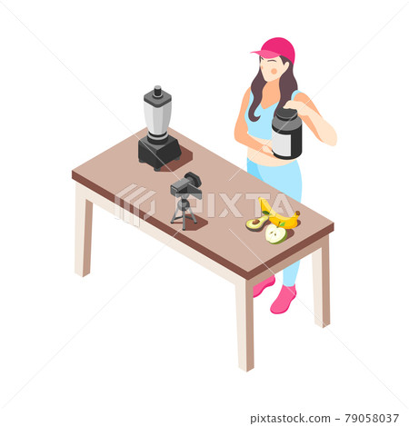 Food Vlogger Illustration Food Vlogger Illustration 79058037