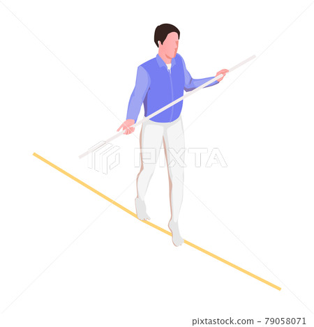 Isometric Circus Gymnast Icon 79058071