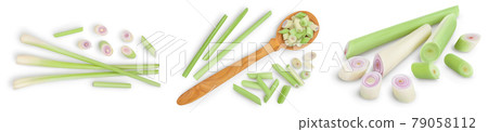 Fresh Lemongrass isolated on white background, Set or collection Fresh Lemongrass isolated on white background, Set or collection 79058112