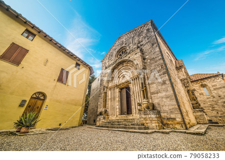 Collegiata di San Quirico on a sunny day Collegiata di San Quirico on a sunny day 79058233