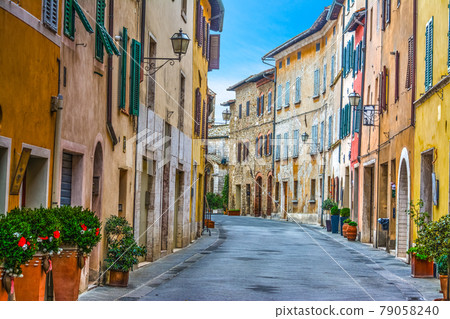 Colorful street in Tuscany Colorful street in Tuscany 79058240