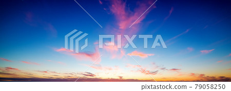Colorful sky over Pacific Beach 79058250
