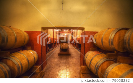 Barrells in wine cellar Barrells in wine cellar 79058282