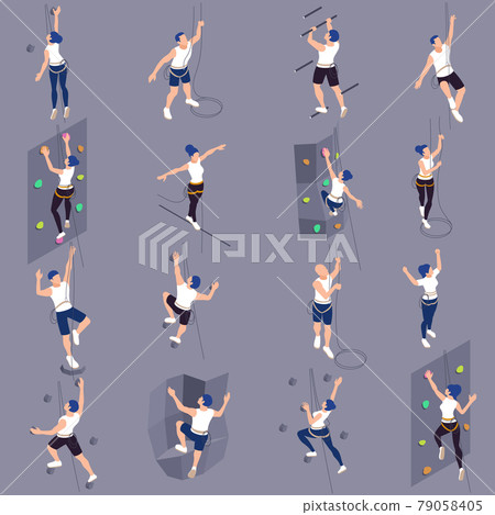 Sport Climbers Isometric Set Sport Climbers Isometric Set 79058405