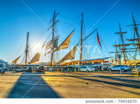 Sailing ship in San Diego seafront 79058870