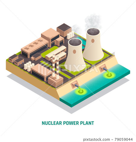Toxic Waste Nuclear Chemical Pollution Biohazard Isometric Concept 79059044