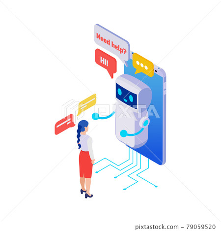 Chatbot Isometric Illustration Chatbot Isometric Illustration 79059520