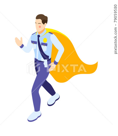 Isometric Policeman Superhero - Stock Illustration [79059580] - PIXTA