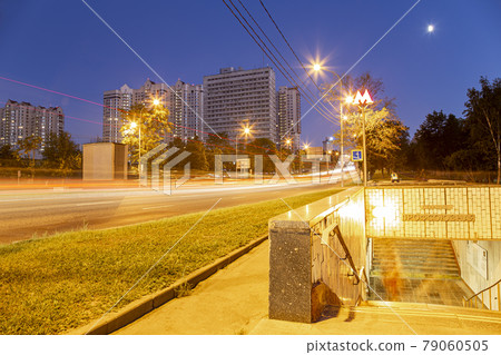 Profsoyuznaya metro station entrance (summer evening), Profsoyuznaya is a part of Moscow subway system, Russia Profsoyuznaya metro station entrance (summer evening), Profsoyuznaya is a part of Moscow subway system, Russia 79060505