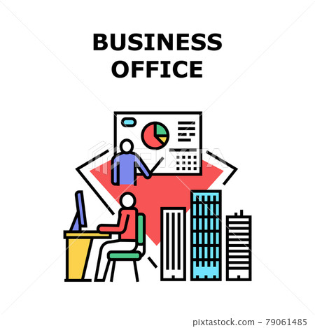 Business Office Vector Concept Color Illustration Business Office Vector Concept Color Illustration 79061485