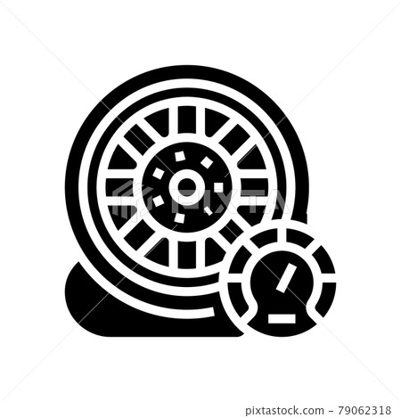 car wheel air inflating glyph icon vector... - Stock Illustration ...