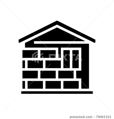 wall insulation outside mineral wool glyph icon vector illustration 79063101