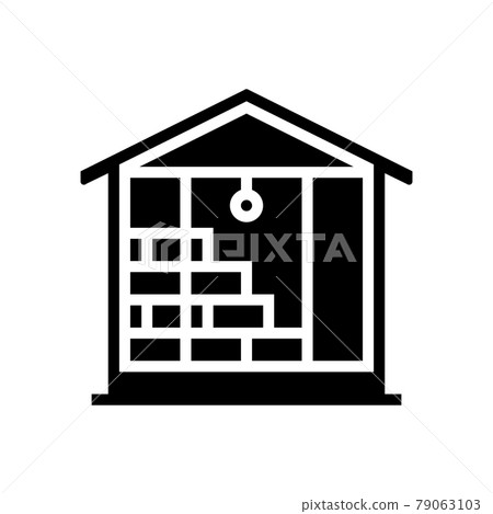inside wall insulation with mineral wool glyph icon vector illustration 79063103