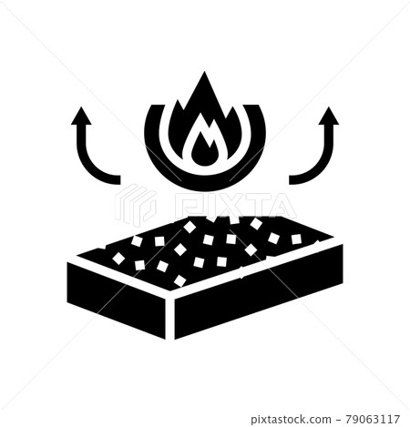 fire resistance mineral wool glyph icon vector illustration 79063117