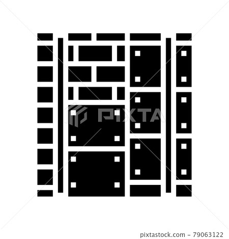 installation mineral wool on aluminum frame glyph icon vector illustration 79063122