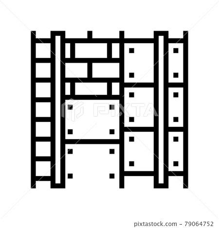 installation mineral wool on aluminum frame line icon vector illustration installation mineral wool on aluminum frame line icon vector illustration 79064752