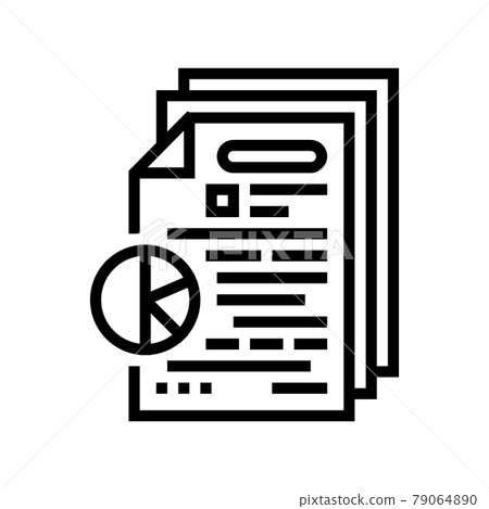 researching financial audit and chart line icon vector illustration 79064890