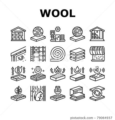 Mineral Wool Material Collection Icons Set Vector Mineral Wool Material Collection Icons Set Vector 79064937