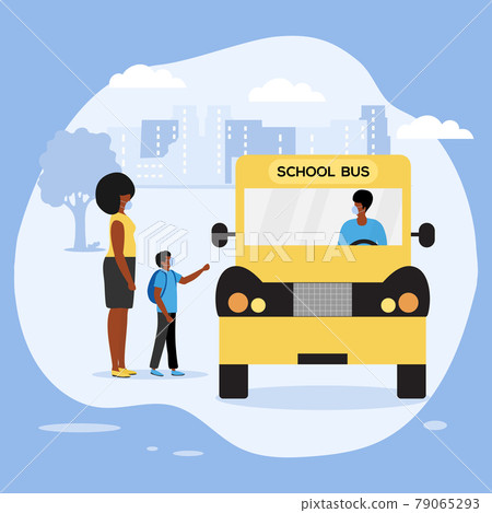 Back to school Coronavirus School bus People Pupil 79065293
