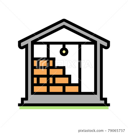 inside wall insulation with mineral wool color icon vector illustration 79065737