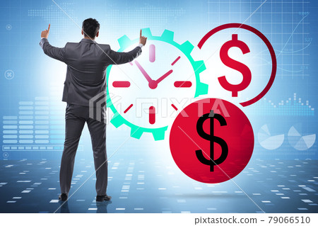 Time is money concept with businessman Time is money concept with businessman 79066510