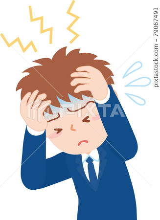 Male student with a headache 79067491