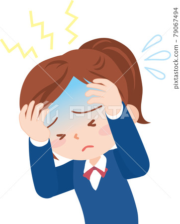 Female student with a headache 79067494