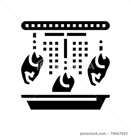 chicken carcass in factory washing machine glyph icon vector illustration chicken carcass in factory washing machine glyph icon vector illustration 79067685