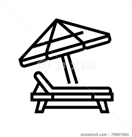 deck chair with umbrella line icon vector illustration deck chair with umbrella line icon vector illustration 79067860