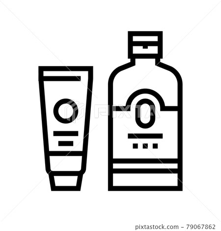 sunscreen summer skin care cream line icon vector illustration sunscreen summer skin care cream line icon vector illustration 79067862