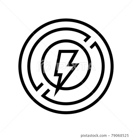 lightning prohibition sign line icon vector illustration lightning prohibition sign line icon vector illustration 79068525