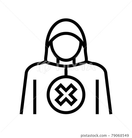 stranger thief prohibition children line icon vector illustration 79068549