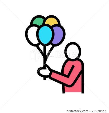 gift balloon holding human color icon vector illustration gift balloon holding human color icon vector illustration 79070444