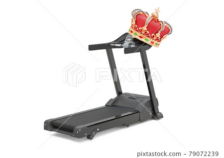 Treadmill with golden crown, 3D rendering 79072239