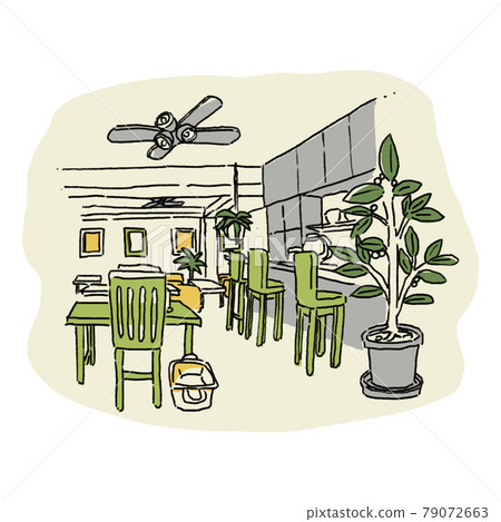 Cafe with green 79072663