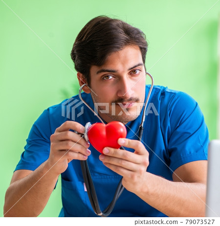 Doctor student explaining heart problems Doctor student explaining heart problems 79073527
