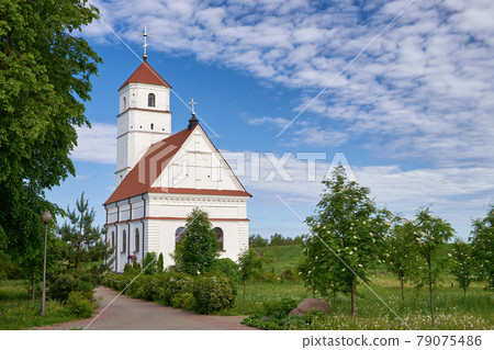 Old antique Transfiguration Cathedral at summer, Zaslavl, Minsk region. Belarus. 79075486