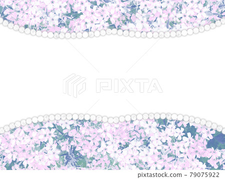 粉紅色花卉圖案和珍珠框架背景 79075922