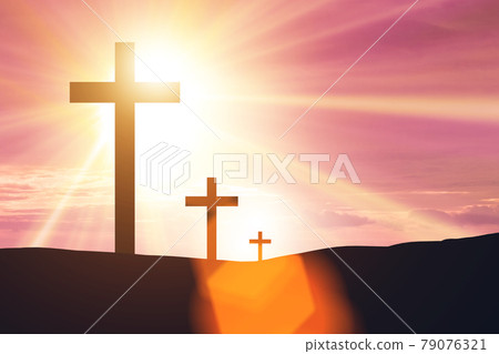 Religious concept with cross against sky 79076321