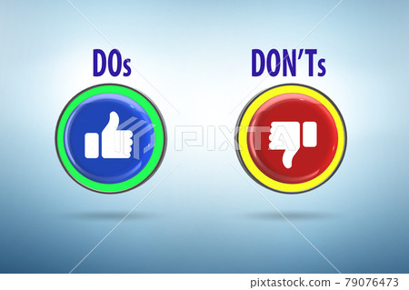 Concept of choosing between dos and donts Concept of choosing between dos and donts 79076473