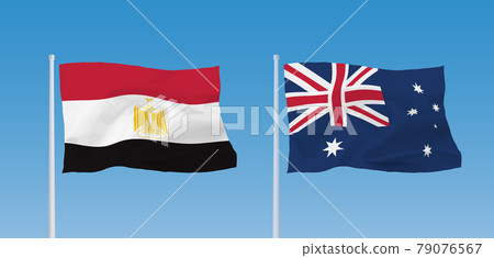 埃及和澳大利亞國旗 79076567