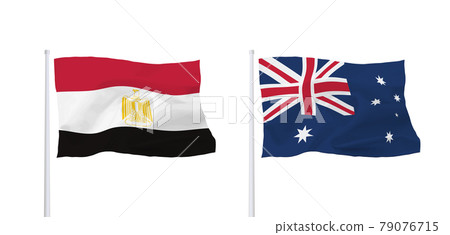 Egyptian and Australian flags Egyptian and Australian flags 79076715