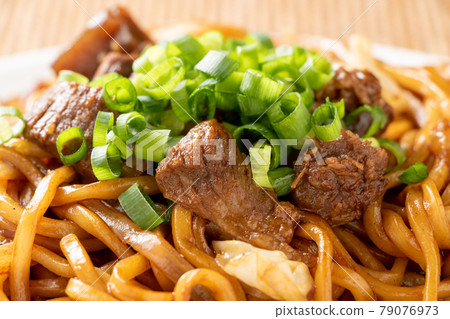 Up of bukkake fried noodles. Up of bukkake fried noodles. 79076973