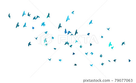 A flock of blue birds. Vector illustration A flock of blue birds. Vector illustration 79077063