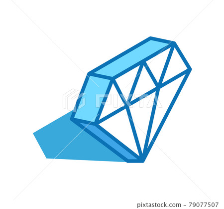 Diamond isometric icon. Jewelry, gem 3D line symbol. 79077507