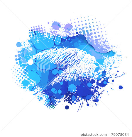 Abstraction palm leaf and sea. print on t-shirt. Vector illustration 79078084