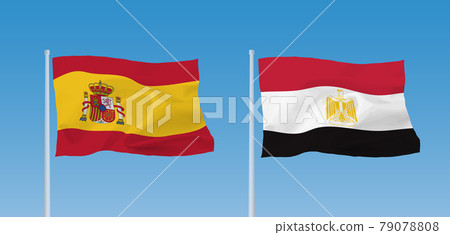 Egyptian and Spanish flags 79078808