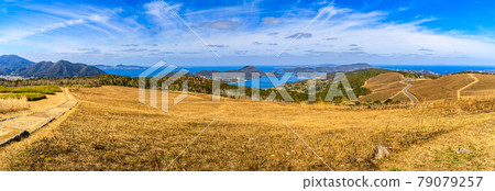 After burning the Kawachi Pass, panorama [Hirado City, Nagasaki Prefecture] 79079257